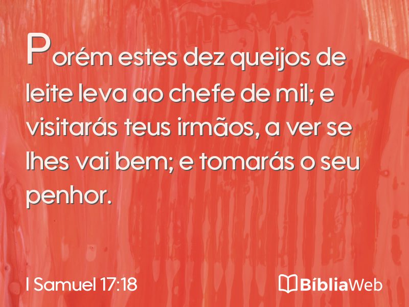 I Samuel 17:18 em imagem para compartilhar