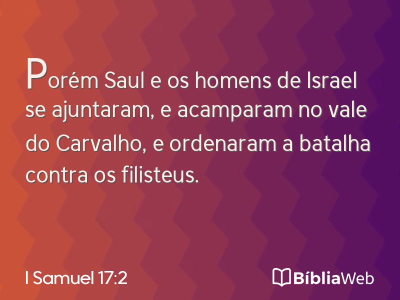 I Samuel 17:2 em imagem para compartilhar