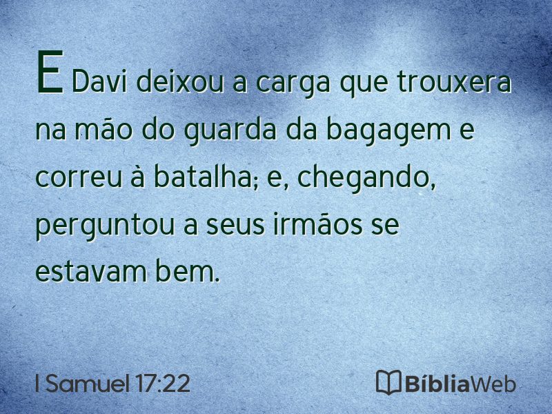 I Samuel 17:22 em imagem para compartilhar