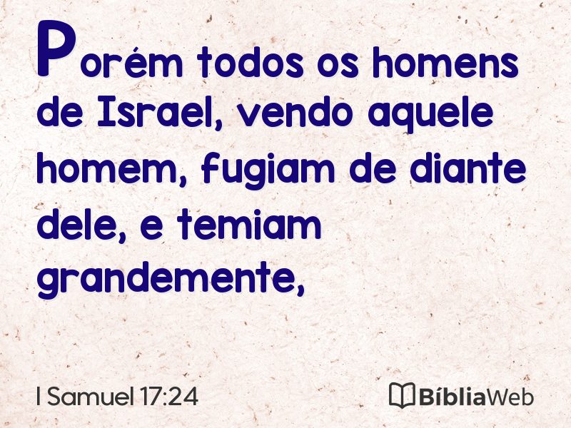 I Samuel 17:24 em imagem para compartilhar