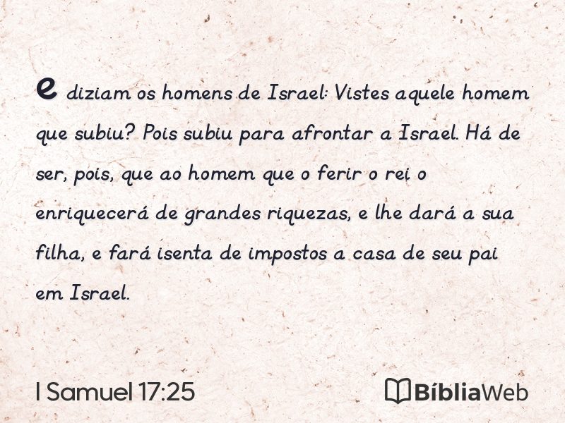 I Samuel 17:25 em imagem para compartilhar