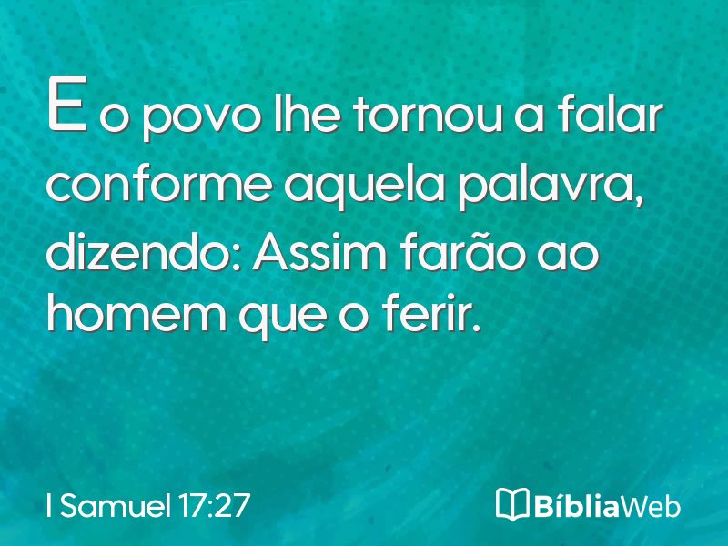 I Samuel 17:27 em imagem para compartilhar