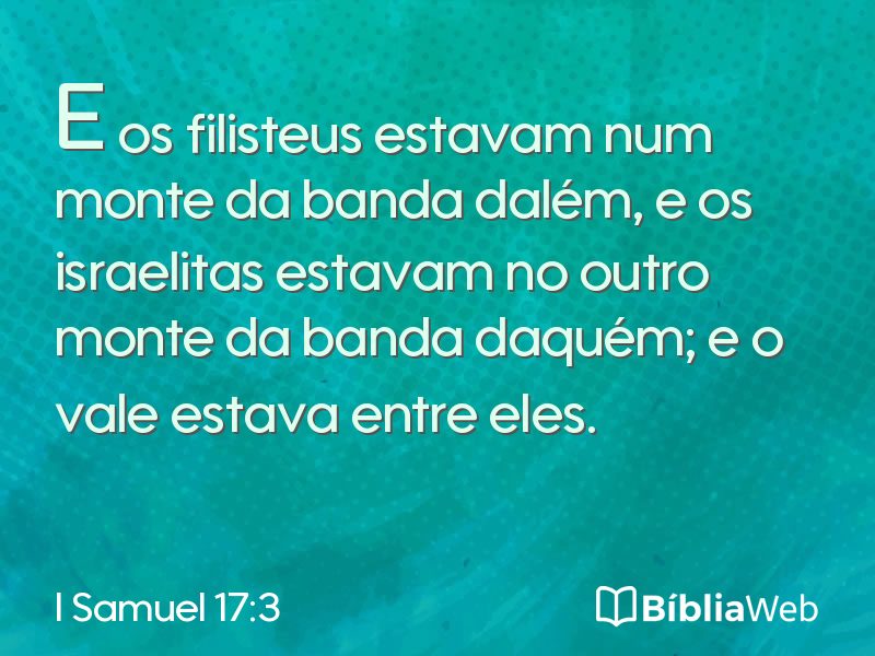 I Samuel 17:3 em imagem para compartilhar