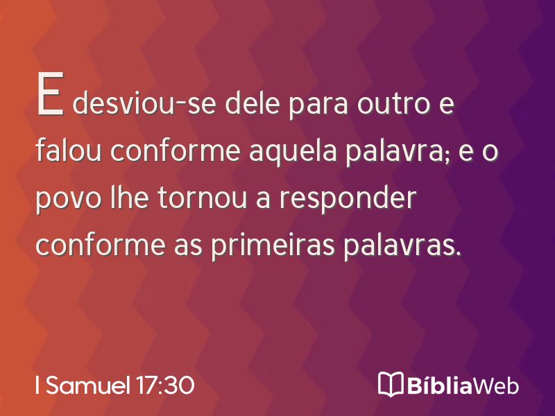I Samuel 17:30 em imagem para compartilhar
