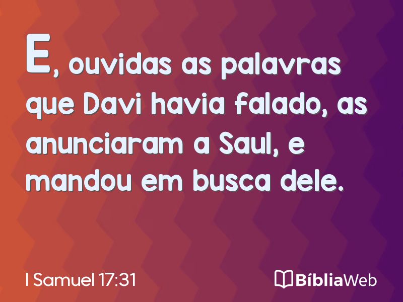I Samuel 17:31 em imagem para compartilhar
