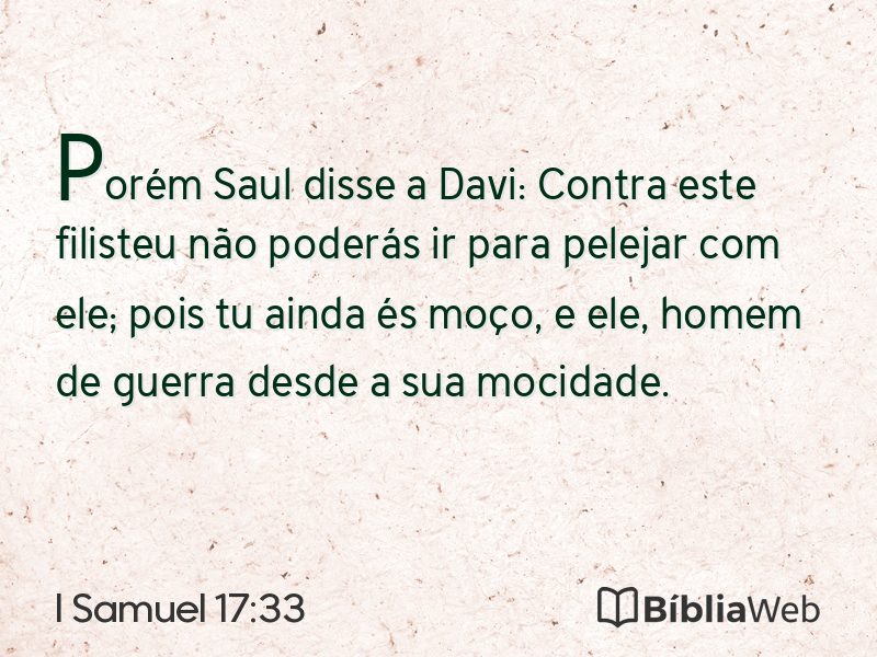 I Samuel 17:33 em imagem para compartilhar