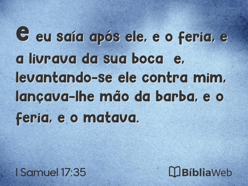 I Samuel 17:35 em imagem para compartilhar