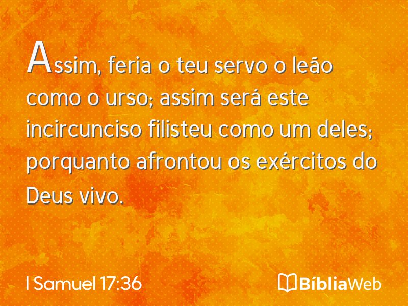 I Samuel 17:36 em imagem para compartilhar