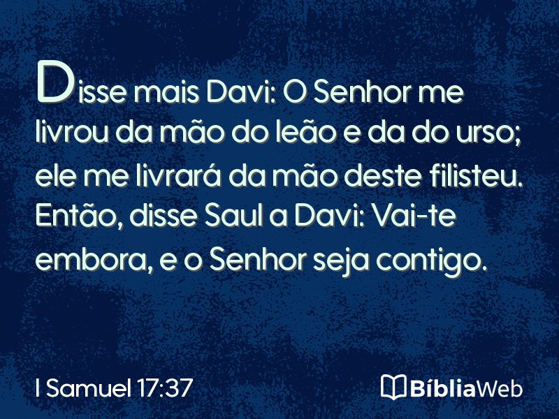 I Samuel 17:37 em imagem para compartilhar