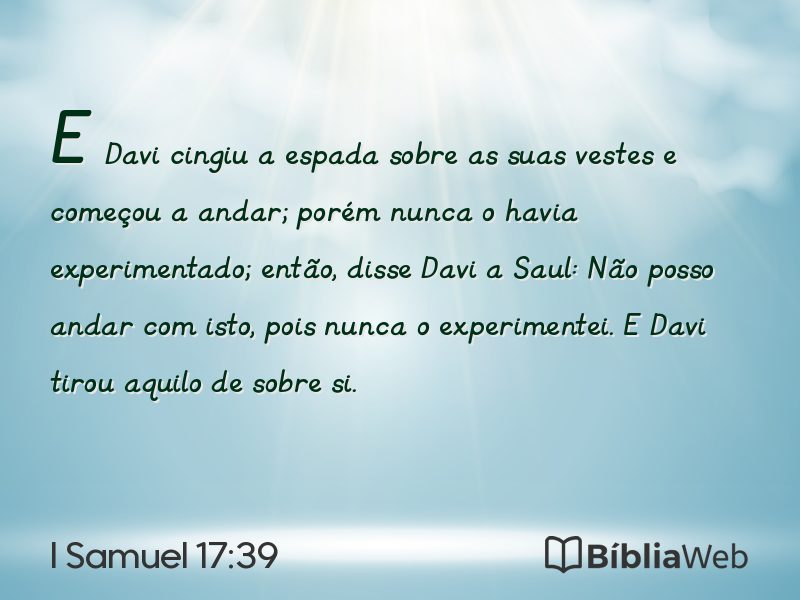 I Samuel 17:39 em imagem para compartilhar