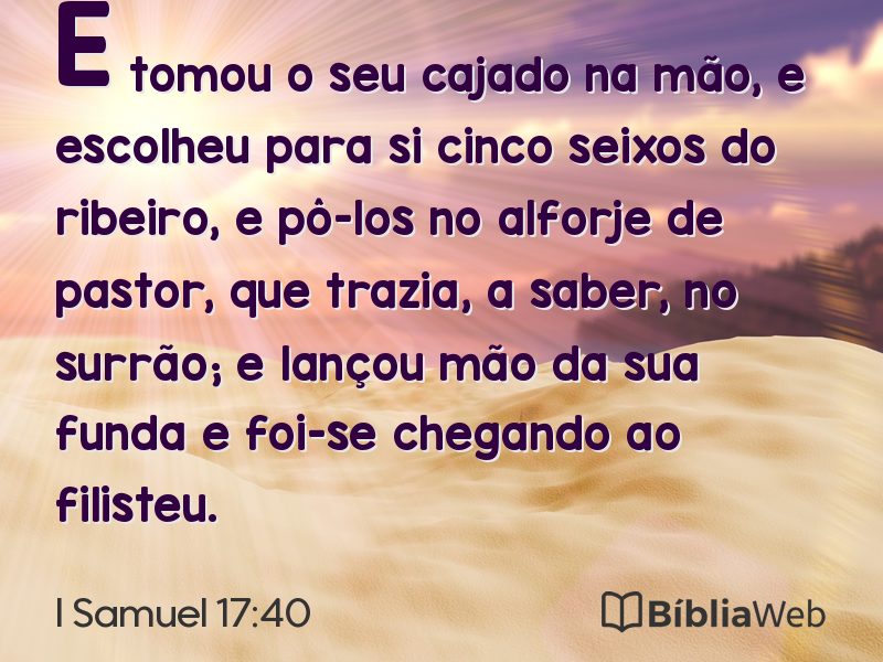 I Samuel 17:40 em imagem para compartilhar