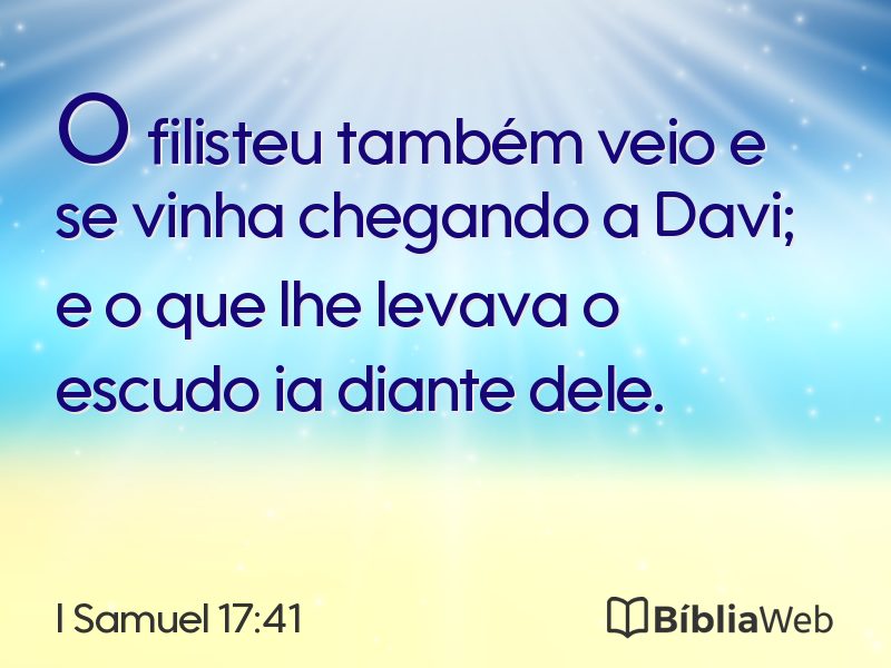 I Samuel 17:41 em imagem para compartilhar