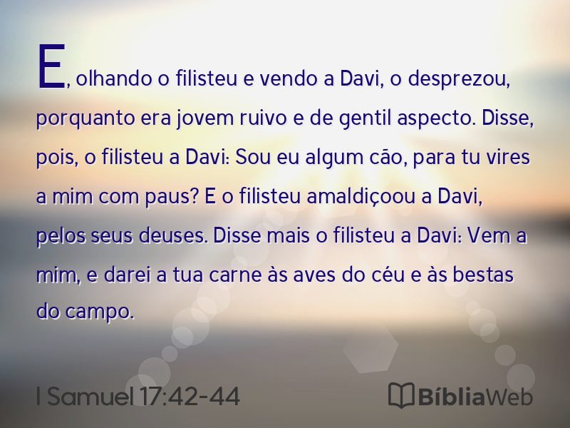 I Samuel 17:42-44 em imagem para compartilhar