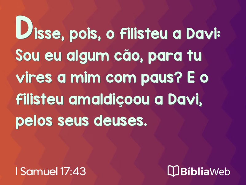 I Samuel 17:43 em imagem para compartilhar