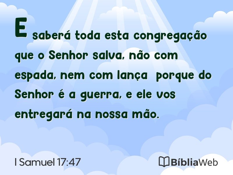 I Samuel 17:47 em imagem para compartilhar