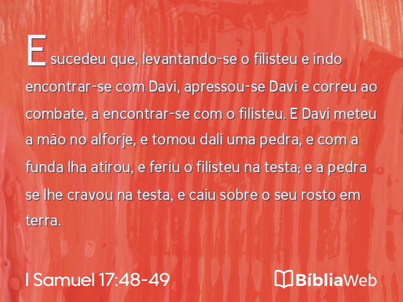 I Samuel 17:48-49 em imagem para compartilhar