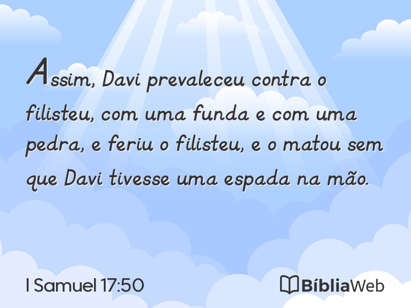 I Samuel 17:50 em imagem para compartilhar