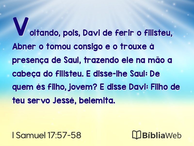 I Samuel 17:57-58 em imagem para compartilhar