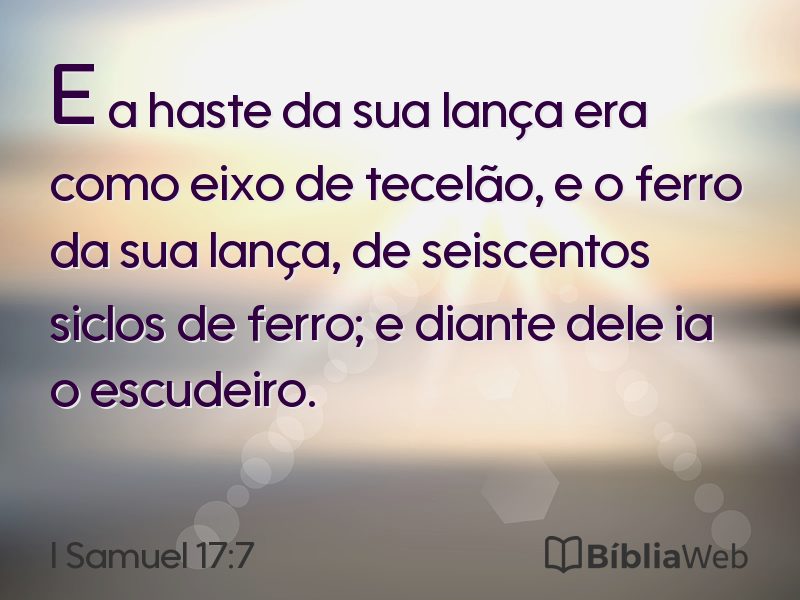 I Samuel 17:7 em imagem para compartilhar