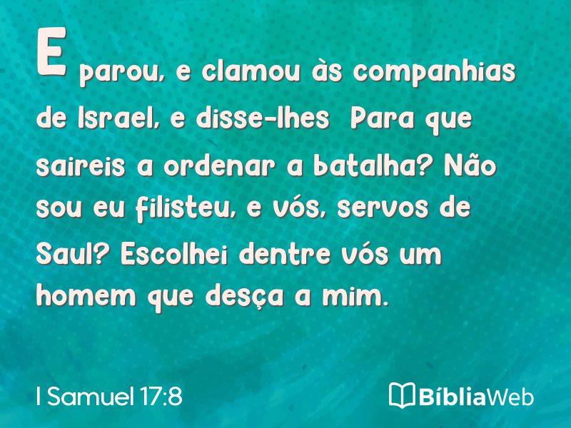 I Samuel 17:8 em imagem para compartilhar