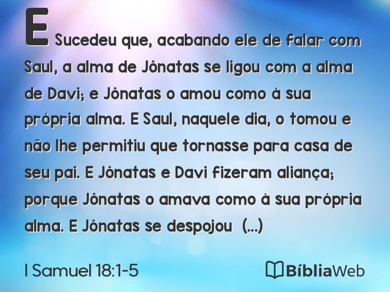 I Samuel 18:1-5 em imagem para compartilhar