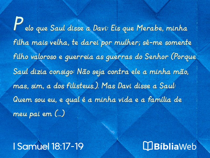I Samuel 18:17-19 em imagem para compartilhar