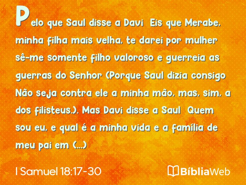 I Samuel 18:17-30 em imagem para compartilhar