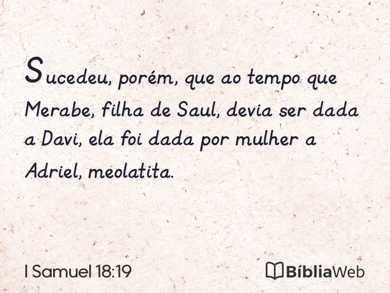I Samuel 18:19 em imagem para compartilhar