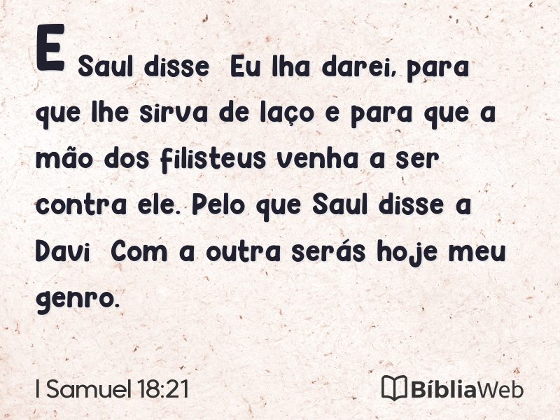I Samuel 18:21 em imagem para compartilhar