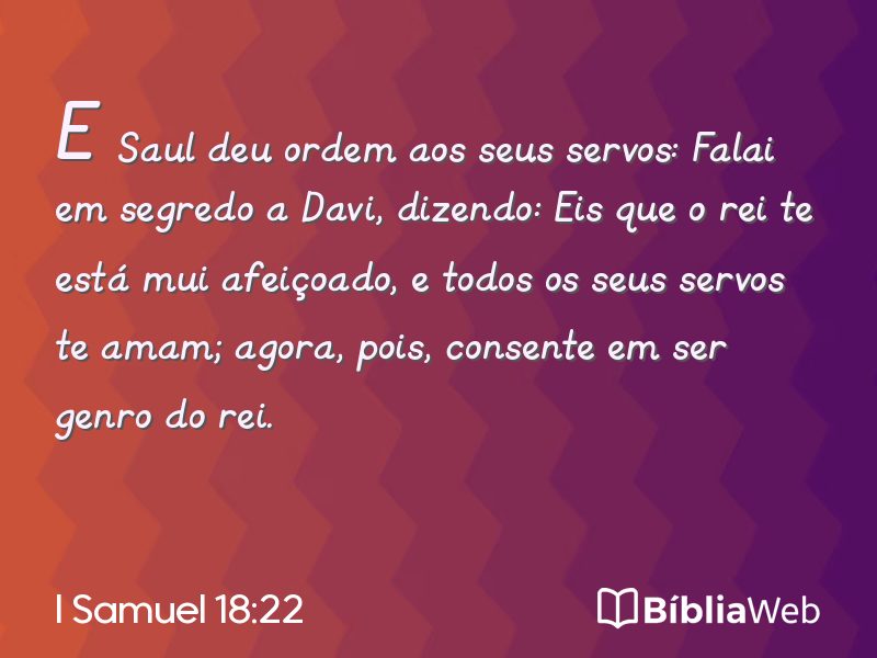 I Samuel 18:22 em imagem para compartilhar