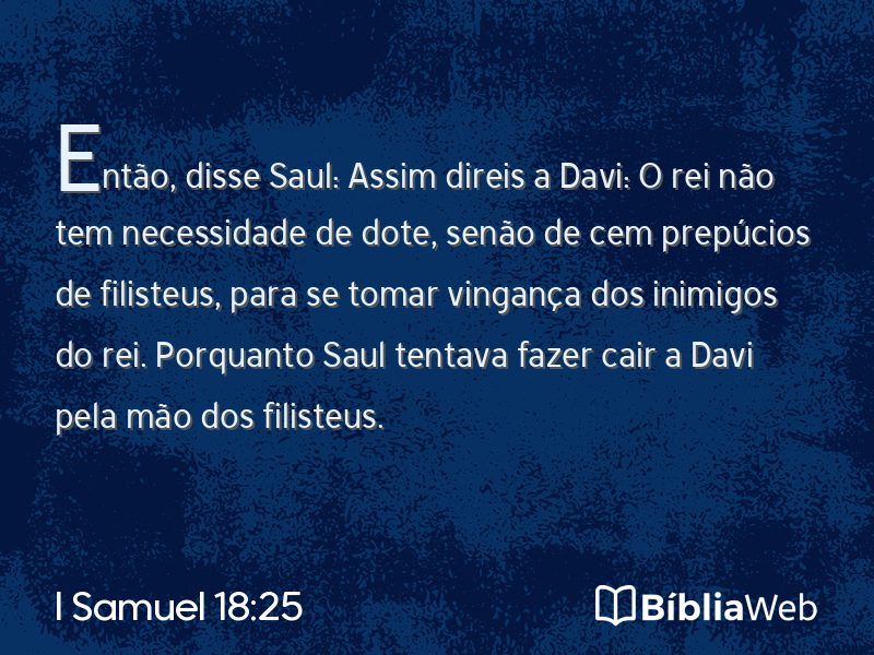 I Samuel 18:25 em imagem para compartilhar