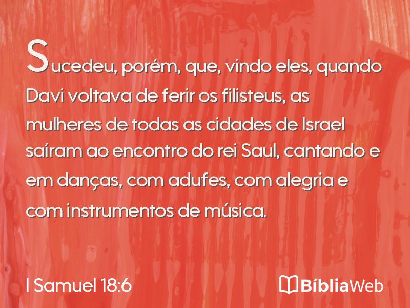 I Samuel 18:6 em imagem para compartilhar