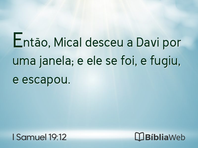 I Samuel 19:12 em imagem para compartilhar