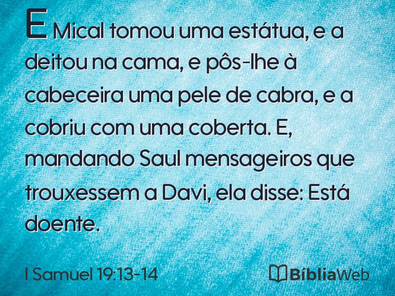 I Samuel 19:13-14 em imagem para compartilhar