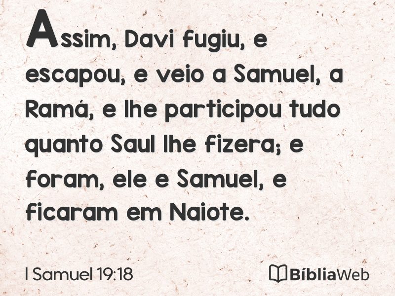 I Samuel 19:18 em imagem para compartilhar