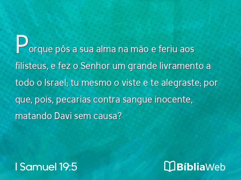 I Samuel 19:5 em imagem para compartilhar