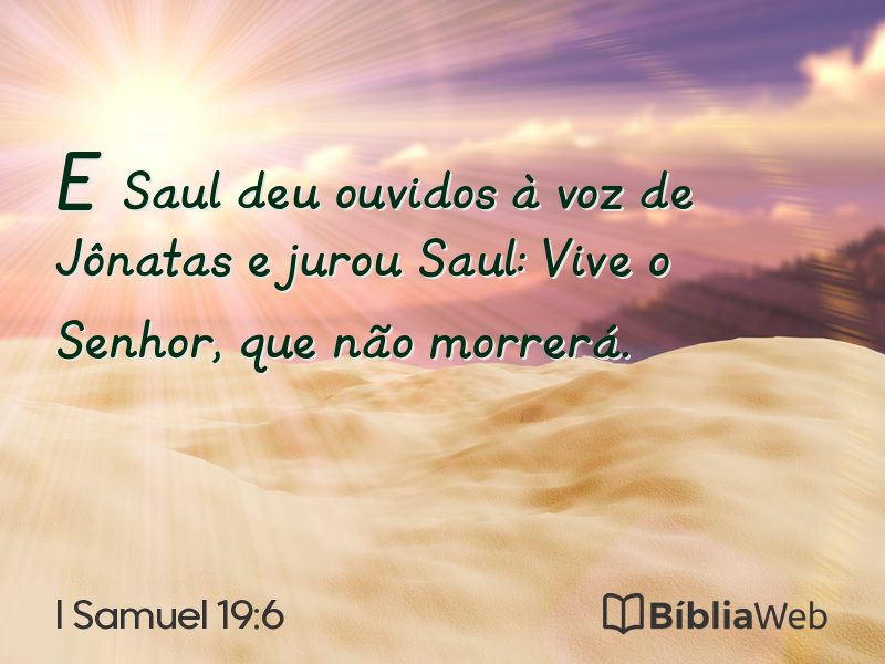 I Samuel 19:6 em imagem para compartilhar