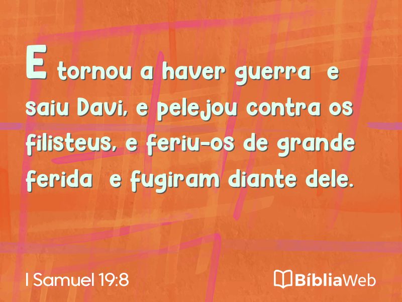 I Samuel 19:8 em imagem para compartilhar