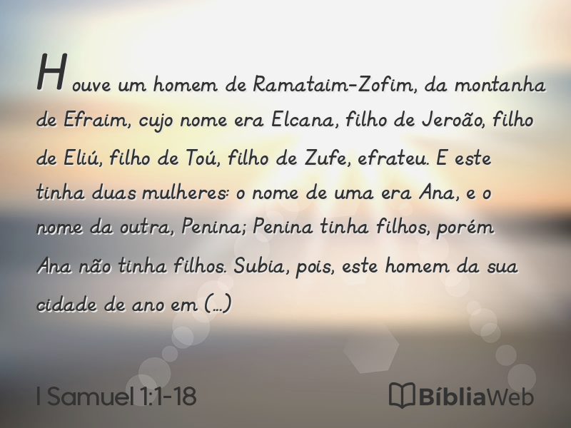 I Samuel 1:1-18 em imagem para compartilhar