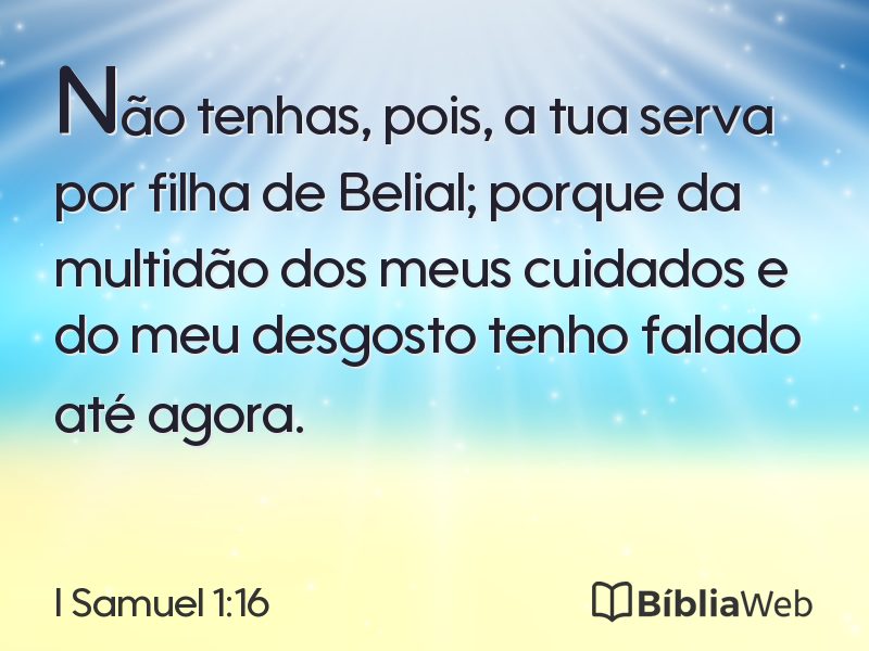 I Samuel 1:16 em imagem para compartilhar