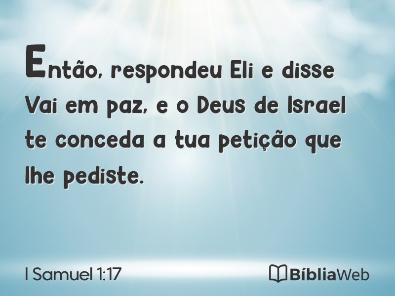 I Samuel 1:17 em imagem para compartilhar
