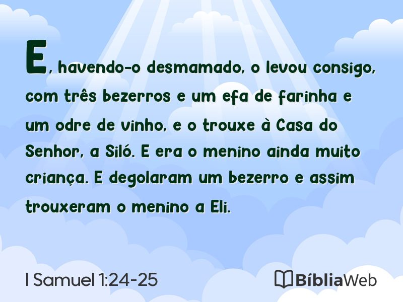 I Samuel 1:24-25 em imagem para compartilhar