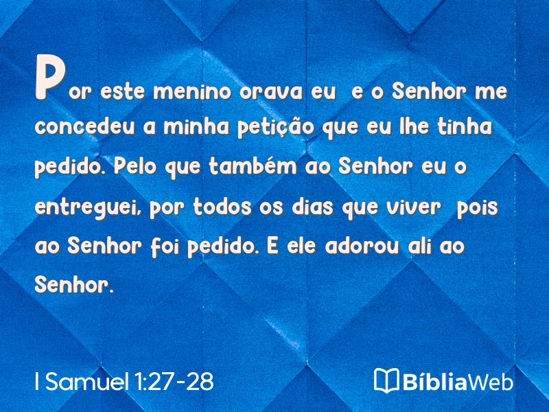 I Samuel 1:27-28 em imagem para compartilhar