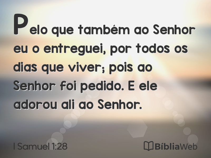 I Samuel 1:28 em imagem para compartilhar