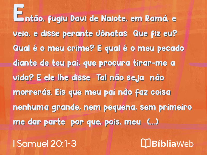 I Samuel 20:1-3 em imagem para compartilhar