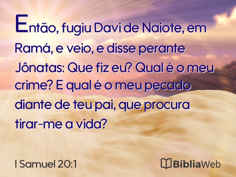 I Samuel 20:1 em imagem para compartilhar