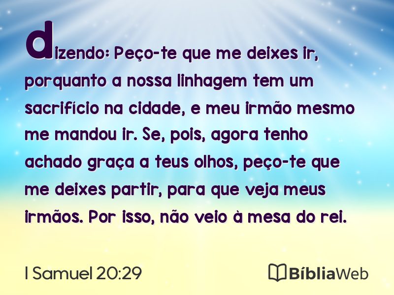 I Samuel 20:29 em imagem para compartilhar