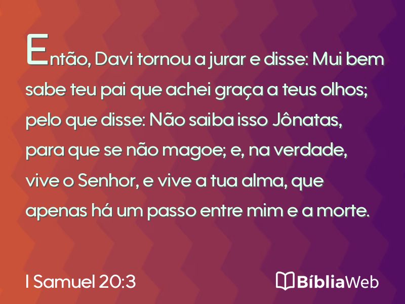 I Samuel 20:3 em imagem para compartilhar