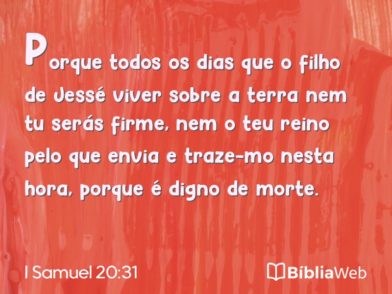 I Samuel 20:31 em imagem para compartilhar