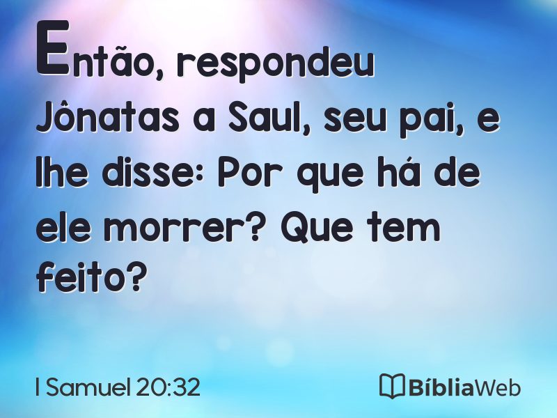 I Samuel 20:32 em imagem para compartilhar